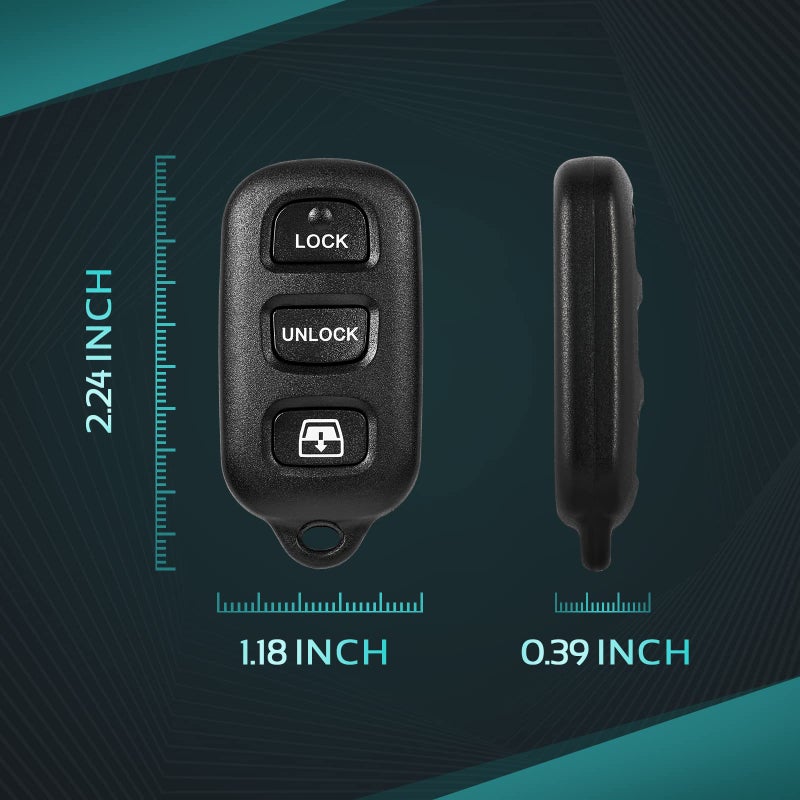 HelloAuto Fit for Toyota Sequoia 2001-2008 Key,1999-2009 4Runner Key fob Cover Replacement Key Shell HelloAuto (3+1 Buttons) JUST Empty CASE FCC ID: HYQ12BBX HYQ12BAN HYQ1512Y - Image 1